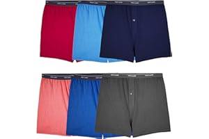 Fruit of the Loom mens Men's Tag Free Knit Boxer Shorts, Relaxed Fit, Moisture Wicking, Assorted Color Multipacks