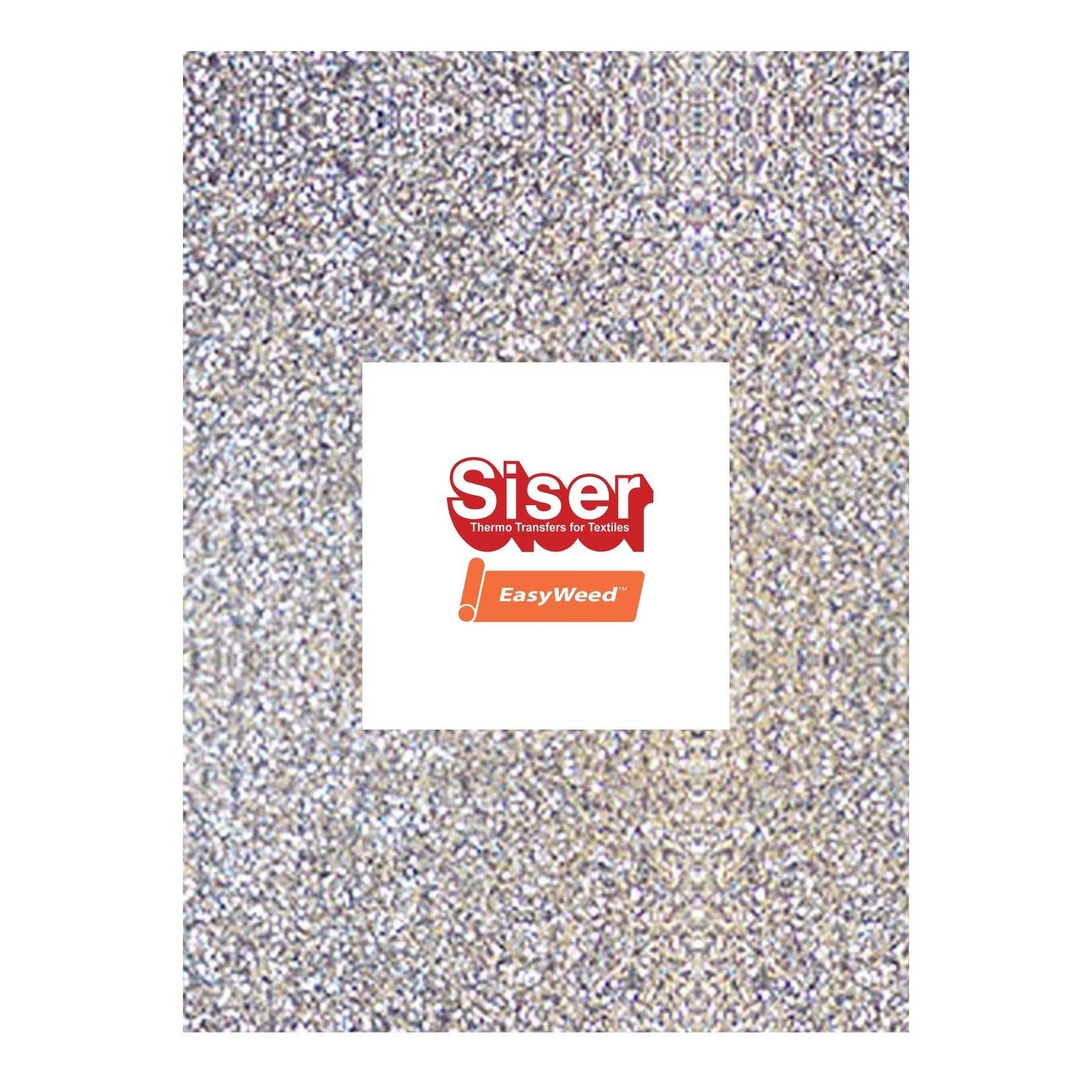A4 Vinyl Sheets - Siser Easyweed - HTV Iron On Heat - Silver Glitter - Choose Quantity (1 x Silver Glitter - A4 Sheet HTV)