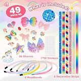 Porwke Girls Hair Accessories Craft Kit Unicorn Mermaid Butterfly Flower Ages view 6