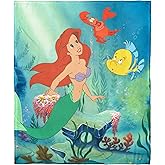 Northwest Little Mermaid/Ariel Silk Touch Throw Blanket, 50" x 60", Underwater Friends