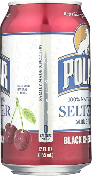 POLAR SELTZER WATER, BLACK CHERRY, 12 FL OZ