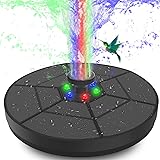 Solar Fountain with LED Lights, Kaven 3.5W 2000mAh Battery Solar Water Fountain Pump with 7 Nozzles, 4 Fixer, for Bird Bath ,