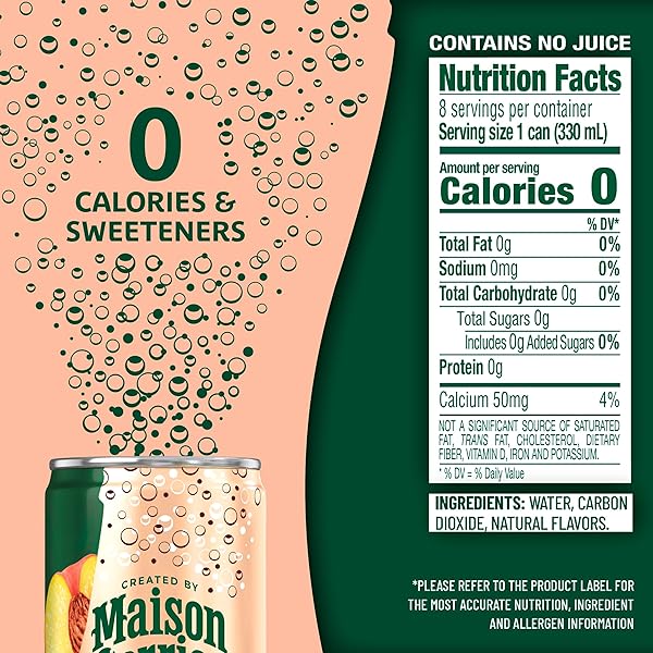 MAISON PERRIER FOREVER PEACH FLAVORED SPARKLING WATER, 11.15 FL OZ CANS, 8 COUNT 89.2 FL OZ