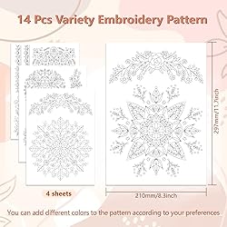Peacoblue Water Soluble Embroidery Patterns for