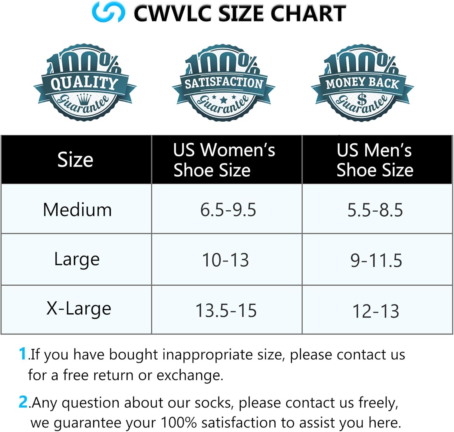 CWVLC Compression Athletic Socks (3/6 pairs) Cushioned 16-23 mmhg for Men Women: Clothing