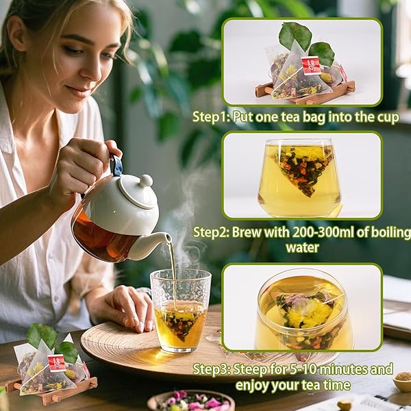 FANGKIC 30 PACKS ORGANIC DANDELION ROOT TEA BAG, 8 HERBAL DANDELION WOLFBERRY TEA OF DANDELION, GOJI BERRY, JUJUBE DATES, ROSE, LICORICE, CHRYSANTHEMUM 8.5OZ(240G)