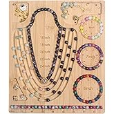 Bead Board for Jewelry Making, Bamboo Beading Tray Design Mat for Necklaces, Bracelets, and Crafts. Portable Bracelet Sizer Jewelry Making Supplies