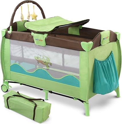Infantastic Lit Bebe De Voyage Pliant Lit Parapluie A Roulettes Avec Matelas Et Sac De Transport Couleur Au Choix Amazon Fr Bebes Puericulture