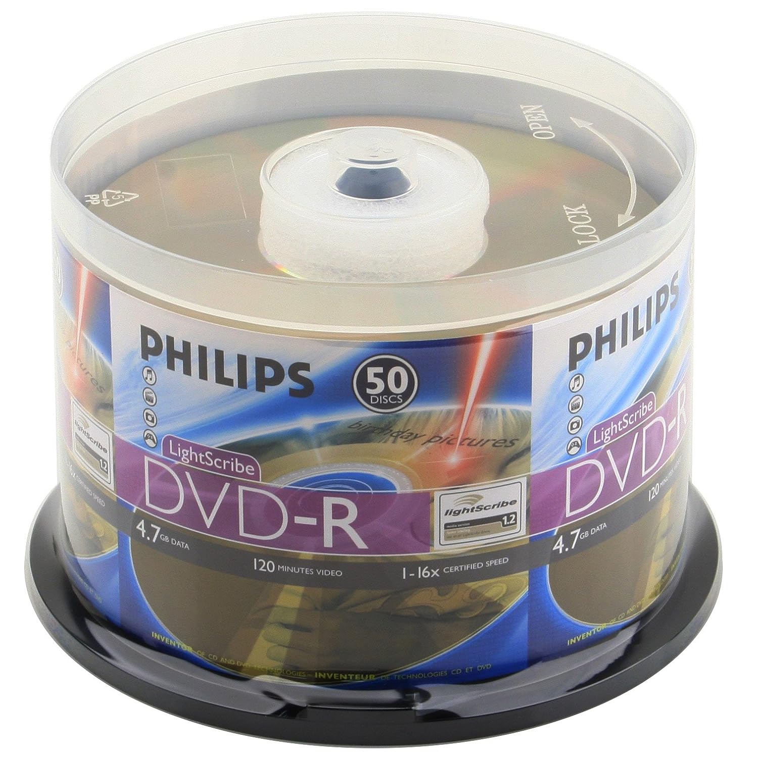 Philips LightScribe DVDR 16X 4.7GB 50PK Spindle Amazon.in Electronics