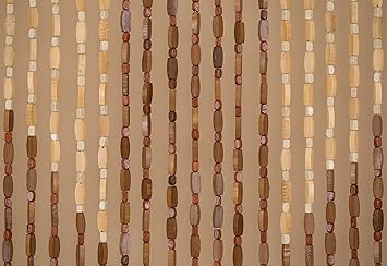 beadedstring cortina de madera natural y bambu con cuentas de 45 hilos 77 cuentas de alta banda y madera para puerta cortina bohemia de 35 5 in de