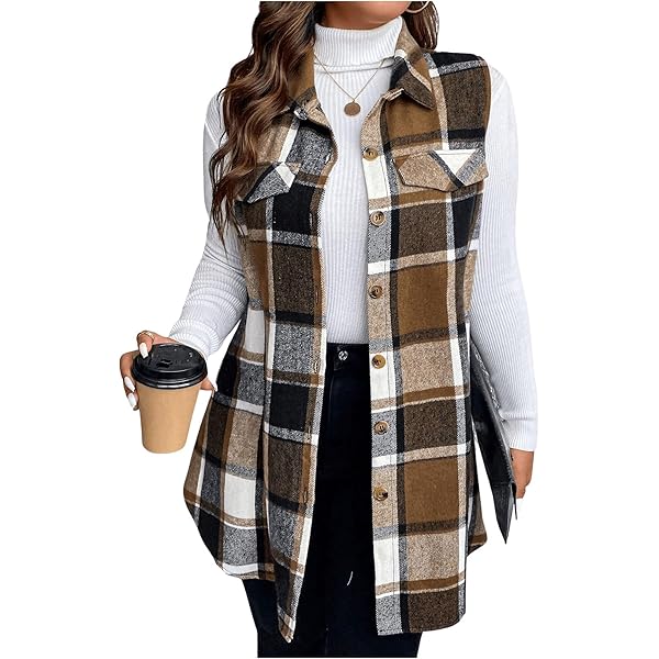 トップス 21AW  peak QUILTED FLANNEL VEST Front_view_of_a_women_s_red_bu