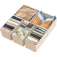 Simple Houseware Foldable Storage Basket Box Closet Dresser Drawer Divider Bins Organizer for Clothes,Underwears, Bras, Set o