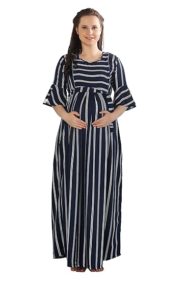 Womens Printed Long Maternity Nightdress