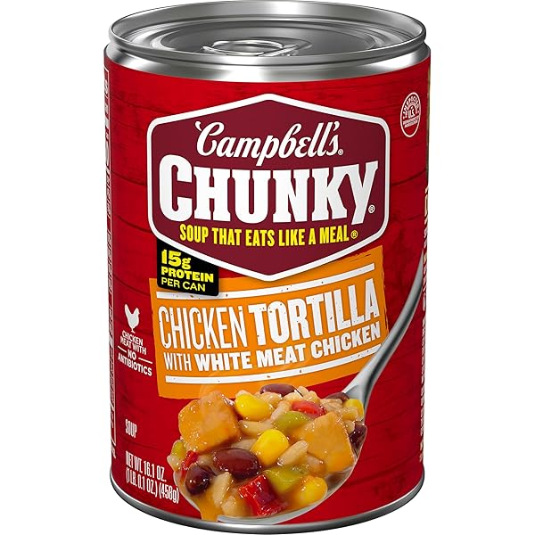 CAMPBELL’S CHUNKY SOUP, CHICKEN TORTILLA WITH WHITE MEAT...
