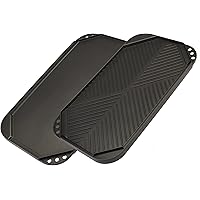 Ecolution Reversible 19.5” x 11, Non-Stick, Dishwasher Safe, Double Burner Family Griddle Grill Pan Cookware, Cast…