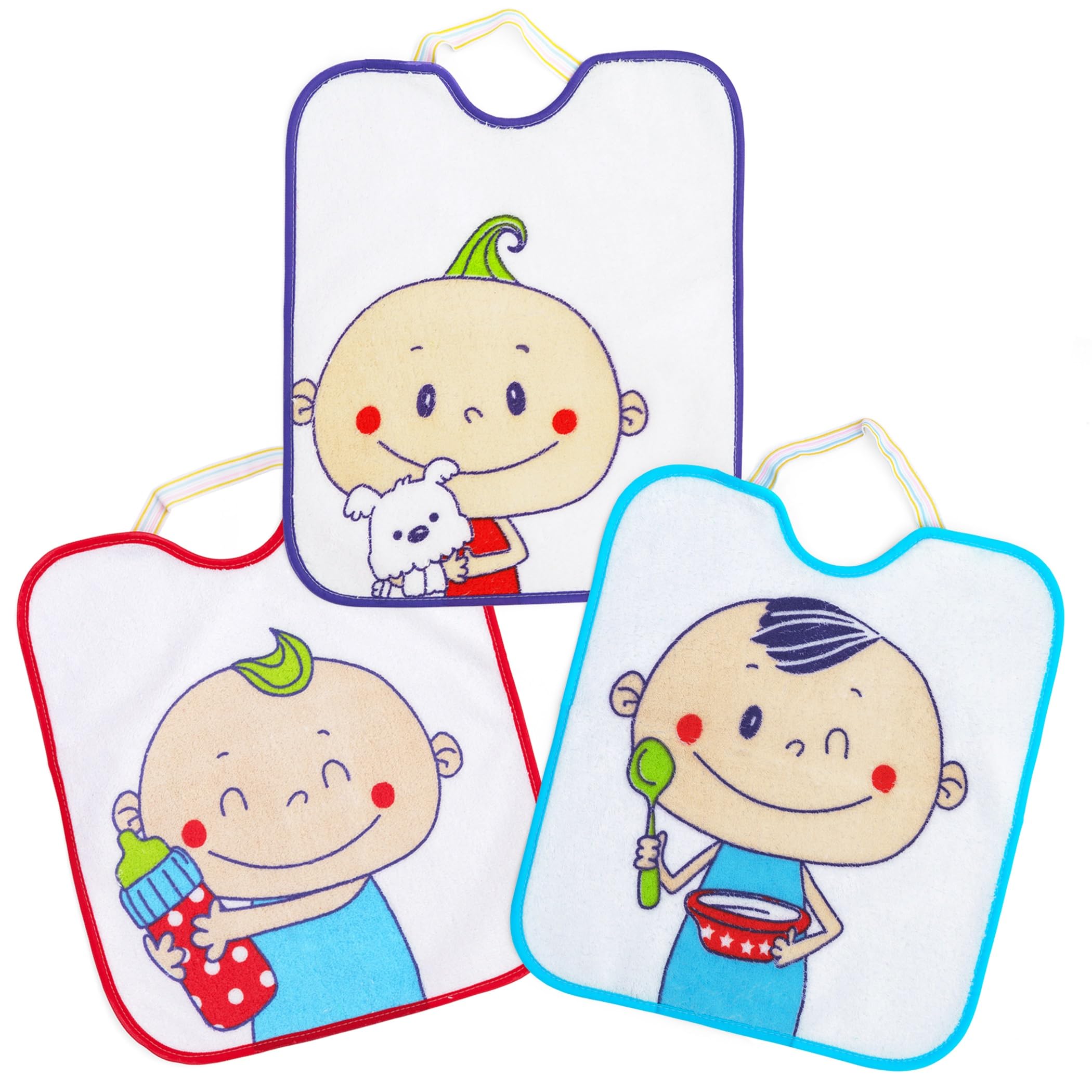 Ti TIN Nativity Bibs with Plastic Lining and Elastic Band, Pack of 4, Printed microfiber, Mehr als 12 Monate