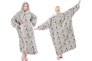 NORD ECO Wearable Blanket Hoodie, Oversized Sherpa Fleece Hooded Sweatshirt Blanket with Sleeves,Cozy and Giant Hoodie Blankets Extra Long for Adults Women Winter Gift (Cat)