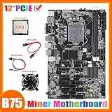 Lodokdre B75 ETH Mining Motherboard 12 PCIE LGA1155 MSATA DDR3 BTC Miner view 2