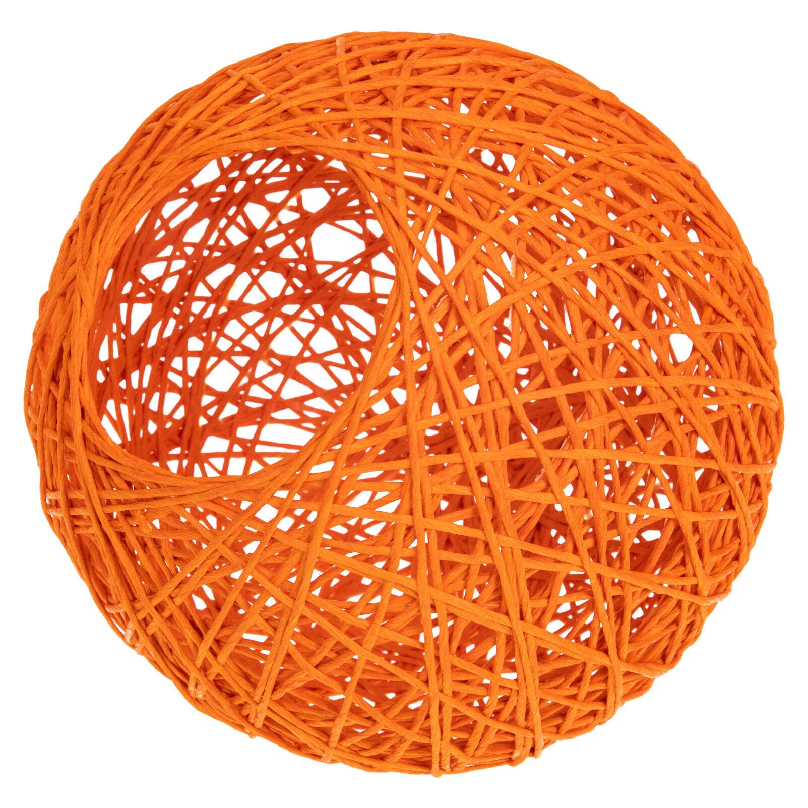 OSALADI Small Lamp Shade Rattan Ball Lampshade Light Bulb Cage Guard Rustic Hanging Light Fixture Cover Pendant Lamp Shade Wicker Chandelier for Home Tea House Hotel