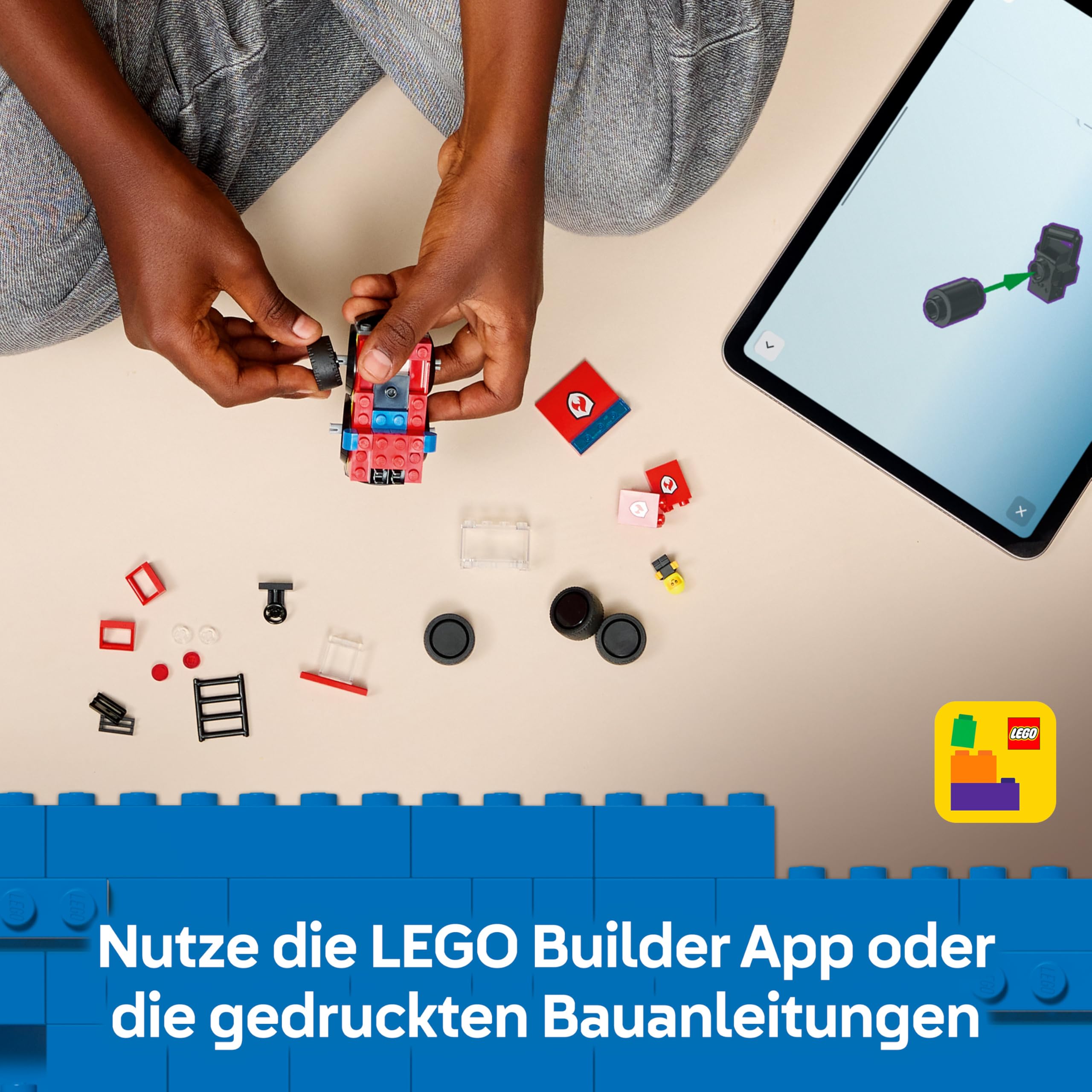 LEGO City Coole Flitzer – Löschauto - Spielzeug Feuerwehrwagen - Bauset für Fahrzeuge mit Junior Feuerwehrmann Minifigur - Mitgebsel für Partys - Kleines Geschenk für Jungen ab 5 Jahren - 60482 8