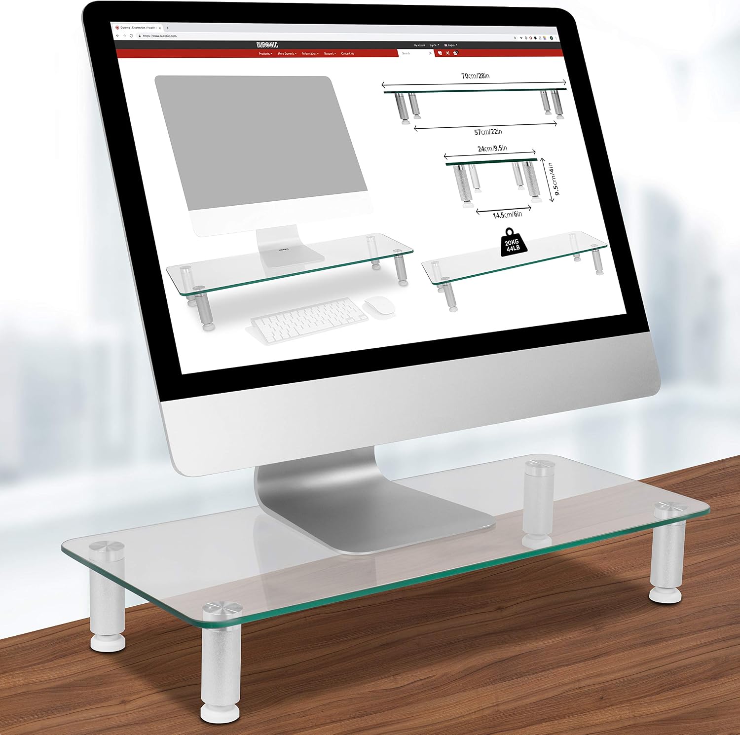 Duronic Monitor Stand Riser DM052-1, Clear, 56 x 24 cm - Image 5
