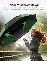 TECKNET Golf Umbrella 68 Inch Windproof Double Canopy Auto Open EVA Grip view 5