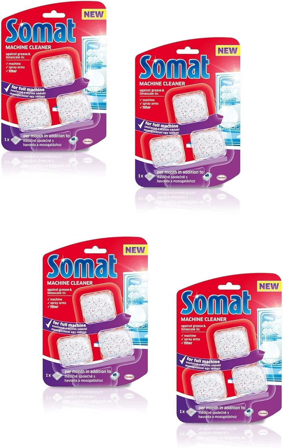 Somat In-Wash Machine Cleaner & Descaler - 12 BLOCKS (3 x 4)