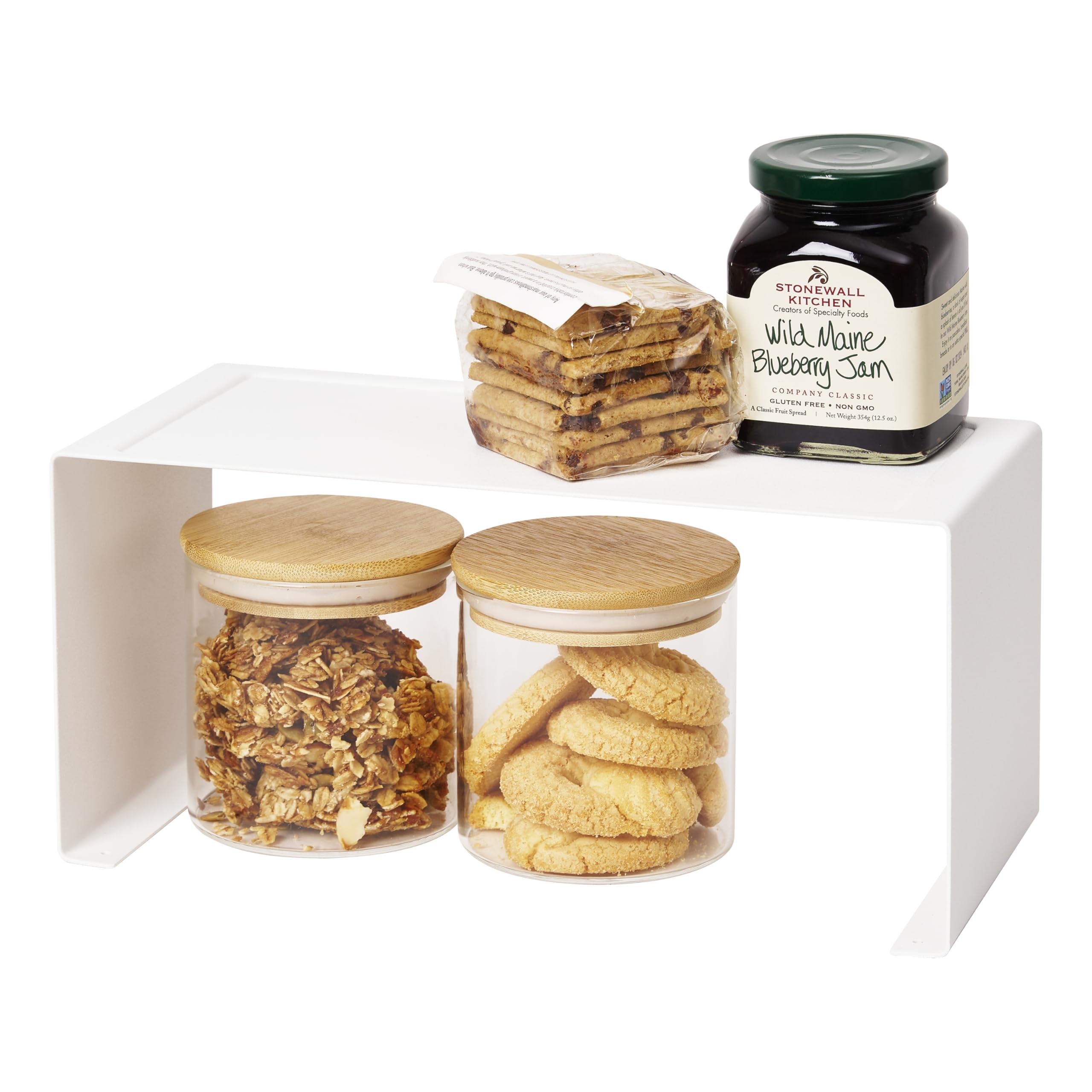 Yamazaki Home Tower Stackable Kitchen Rack – Storage Organizer Counter Shelf,White,S