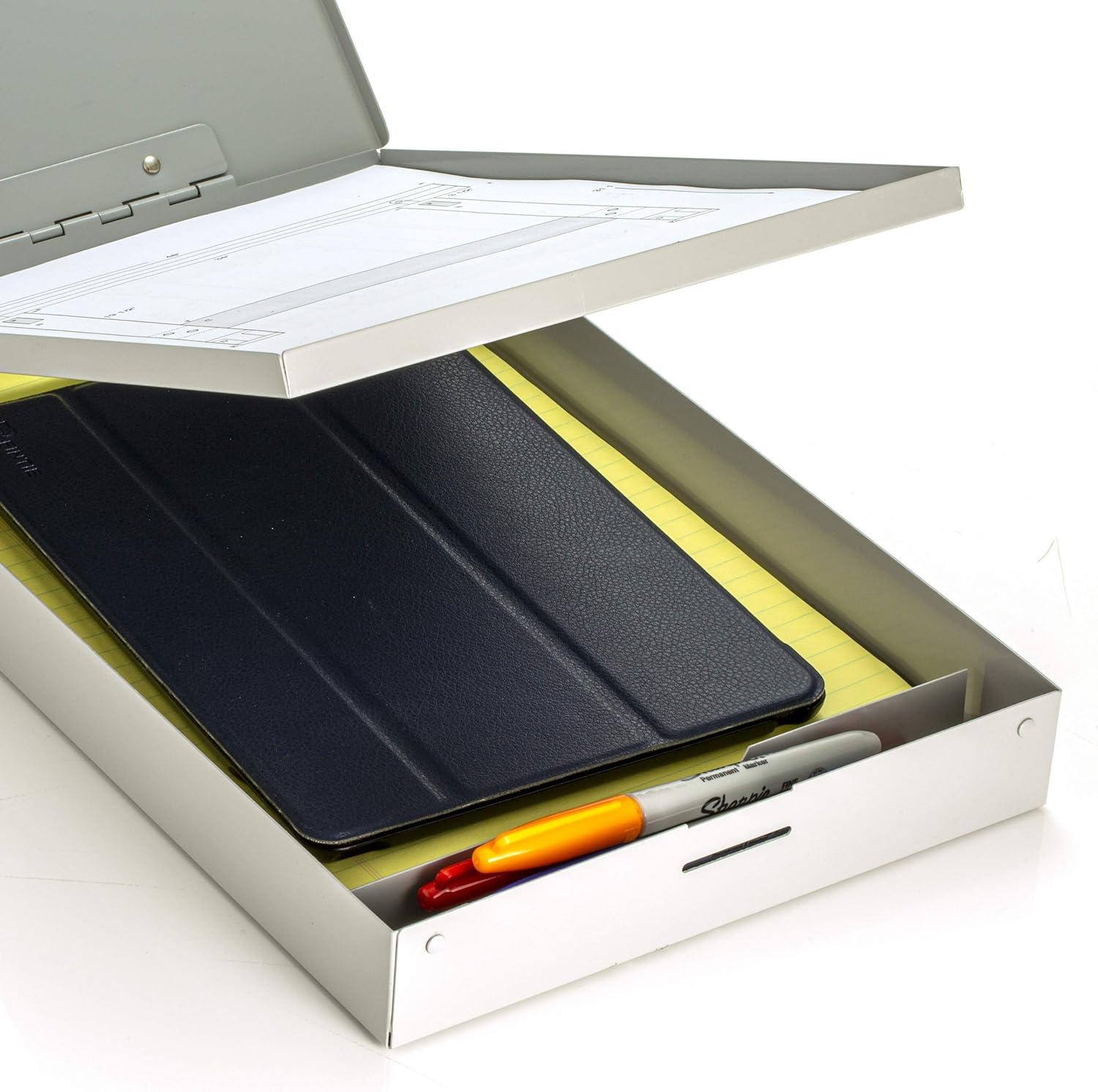 Officemate Double Storage Aluminum Form Holder, Fits Forms 8.5 x 12-Inches, Silver (83207) : Clipboard : Office Products