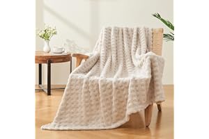 Lotus Karen Throw Blankets for Bed Waffle Linen Blanket for Women Cozy Soft Fluffy Fleece Throw Blanket for Couch Lightweight