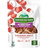 Cascadian Farm Organic Cinnamon Apple Granola, No Added Sugar, 11 oz | Sweetened with Date Powder, 0g Added Sugar, 23g Whole Grain per Serving, Non-GMO Verified, Resealable