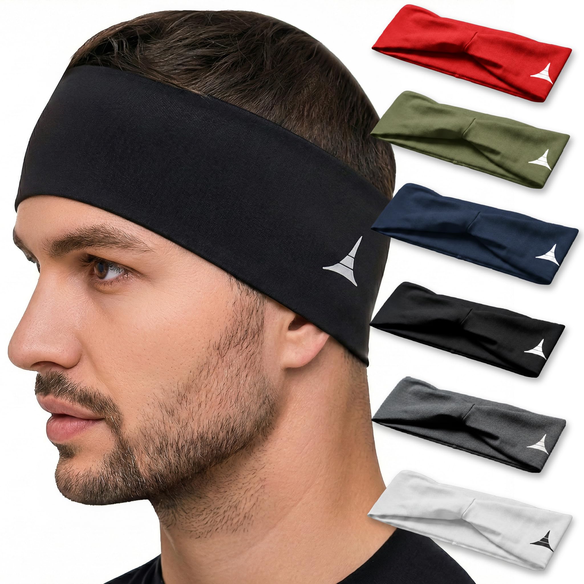 French Fitness Revolution - Stretchy Sports Headband for Men & Women - Guys Sweatband for Running, Cycling, Basketball, Yoga, Fitness - Moisture Wicking Workout Hairband - Made in Europe