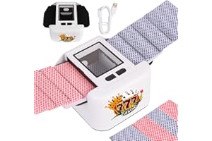 Buldoospok Rechargeable Automatic Card Shuffler 2 Decks, 2000 mAh Built in Battery USB-C Charge, Low Noise Fast Shuffler, Smart Auto Shuffler for UNO Poker Skip-Bo Canasta Texas Hold'em Skyjo