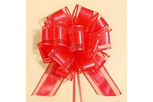 ZhXu Shuo 6 Pieces Large Pull Bows,6 inches,Bow for Gift Wrapping,Pull Bows for Christmas Party Birthday Gift Wedding Baskets,Valentine's Day Gift Decorations, Flower Decorations (Red)