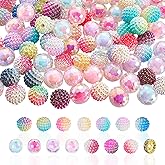 LEGENTLISUR 200Pcs Bubblegum Beads for Pens Mixed Crystal Acrylic Round Chunky Rhinestone Beads Sparkly Caft Large Balls for Beadable Pen Keychain DIY Necklace Bracelet Jewelry Making Supplies