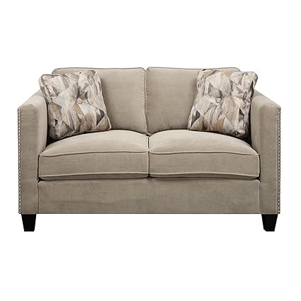 Amazon Com Emerald Home Focus Granite Loveseat With Pillows