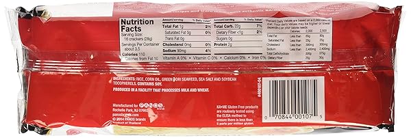 KA-ME RICE CRACKERS, SEAWEED, 3.5 OZ