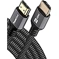 PowerBear 8K HDMI Cable 15 ft | High Speed, Braided Nylon & Gold Connectors, 8K @ 60Hz, 4K @ 120 HZ, 2K, 1080P, ARC & CL3 Rat