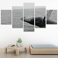 SIGNWIN 5 Panel Canvas Wall Art Colorful Fish Group Marine Life Multicolor Nautical Photography Realism Ultra for Home Decorations Ready to Hang - 60