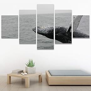 SIGNWIN 5 Panel Canvas Wall Art Colorful Fish...