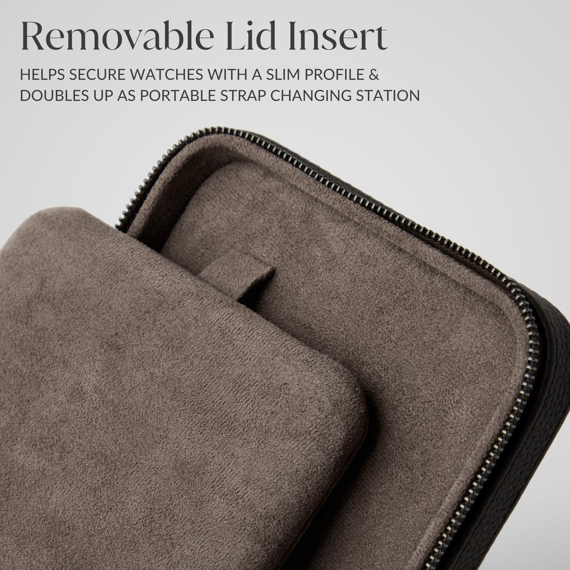 TAWBURY Watch Case - 2 Slot Genuine Top-Grain Leather Watch Travel Case for Men & Women with Metal Zipper and Extra Wide Pillows for Large Watches (Brown)