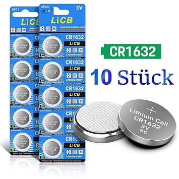 Licb 10 Stuck Cr1632 3v Lithium Knopfzellen Cr Amazon De Elektronik