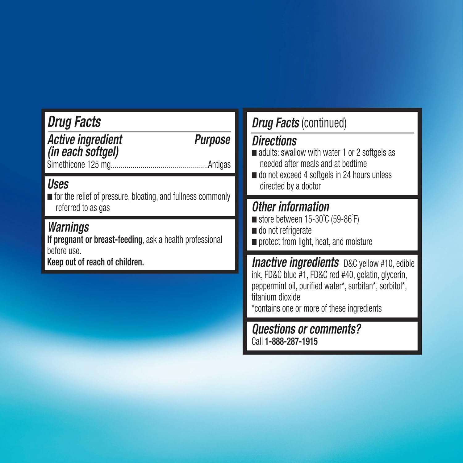 Equate Extra Strength Gas Relief Simethicone Softgels, 125 mg, 72 Ct: Health & Personal Care