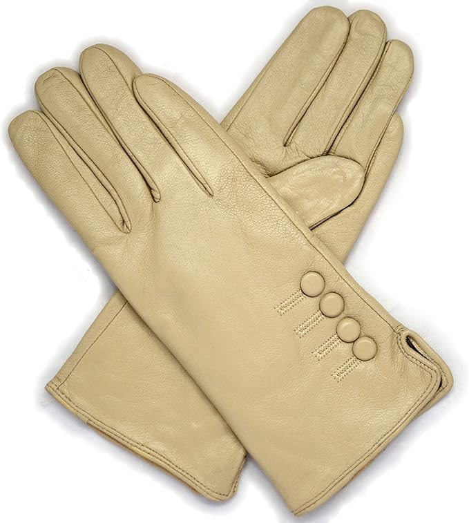 Ladies leather gloves 4 button Amazon.co.uk Clothing