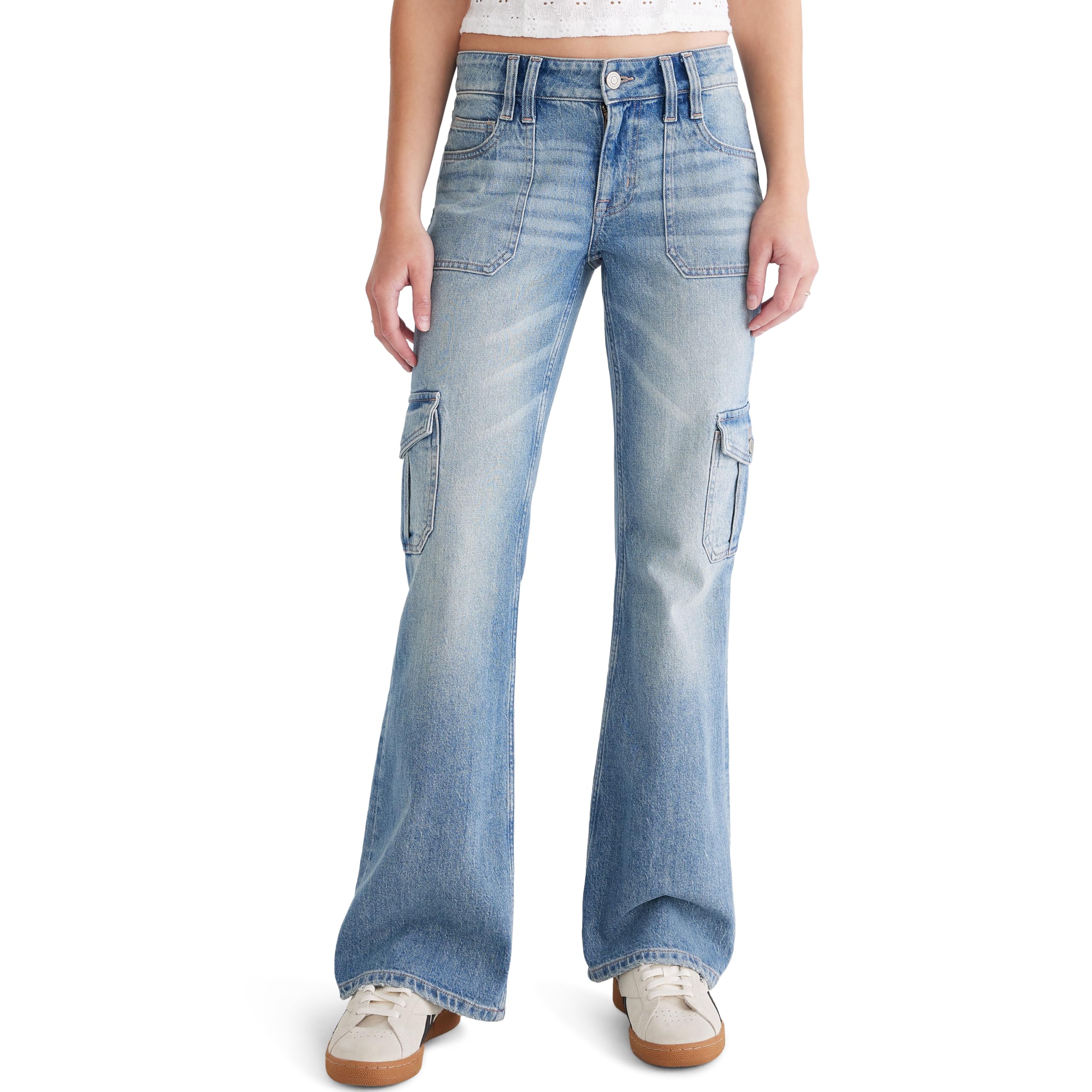 Flare Mid-Rise Cargo Jean, Medium WASH, 14S