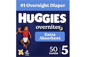 Huggies Overnites Size 5 Overnight Diapers (27+ lbs), 50 Ct, Packaging May Vary