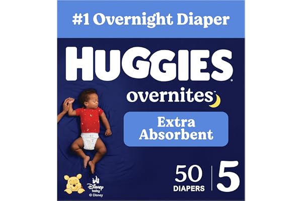 Huggies Overnites Size 5 Overnight Diapers (27+ lbs), 50 Ct, Packaging May Vary