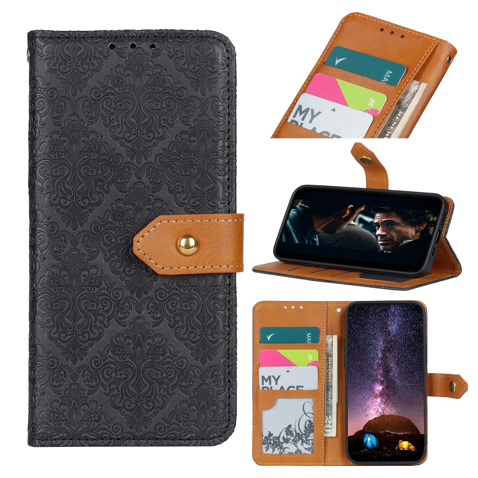 Vivo X100 Pro Case, Sturdy Practical Vivo X100 Pro Phone Case, Magnetic Flip Wallet Case for Vivo X100 Pro Case, Black