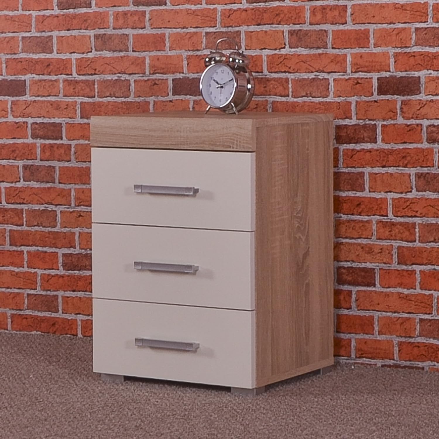 Drp Trading White Sonoma Oak 5 Drawer Tall Boy Chest 3 Draw