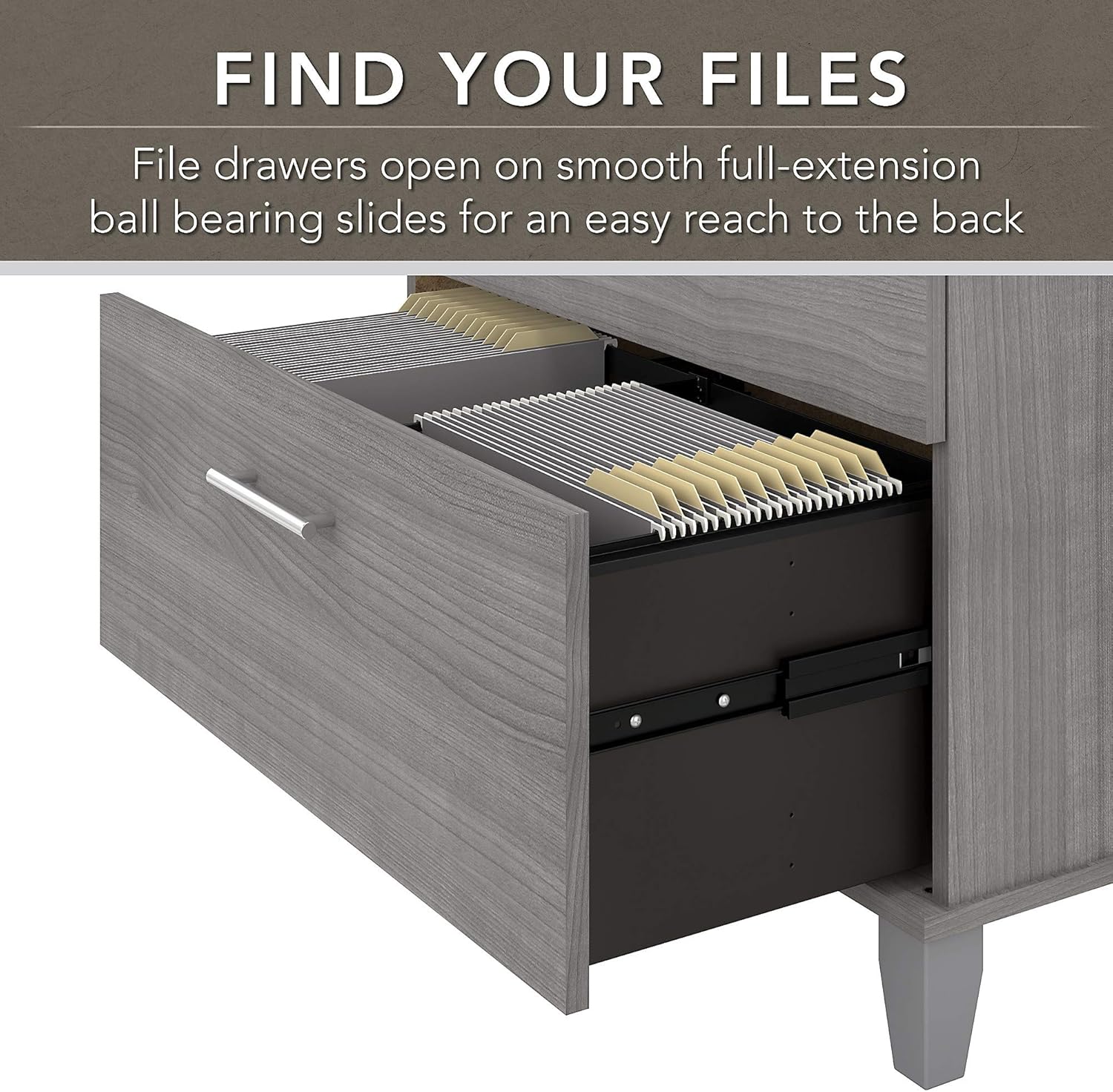 Amazon Com Bush Furniture Somerset 2 Drawer Lateral File Cabinet Platinum Gray Furniture Decor